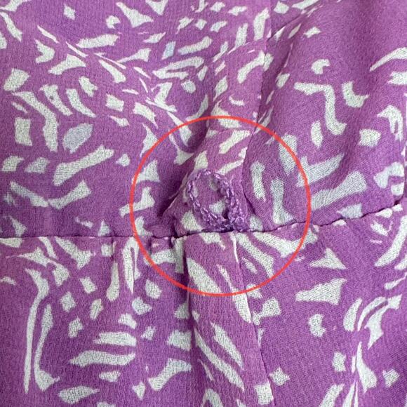 Halogen Purple Floral Chiffon Long Sleeve Midi Dress Women's Sz L - Picture 10 of 11